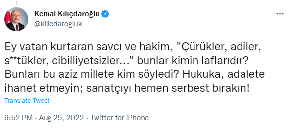Kemal Kılıçdaroğlu'ndan Gülşen Açıklaması! Derhal Serbest Bırakın