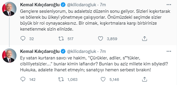 Kemal Kılıçdaroğlu'ndan Gülşen Açıklaması! Derhal Serbest Bırakın